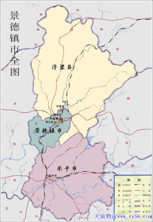 河源到景德鎮(zhèn)物流地圖
