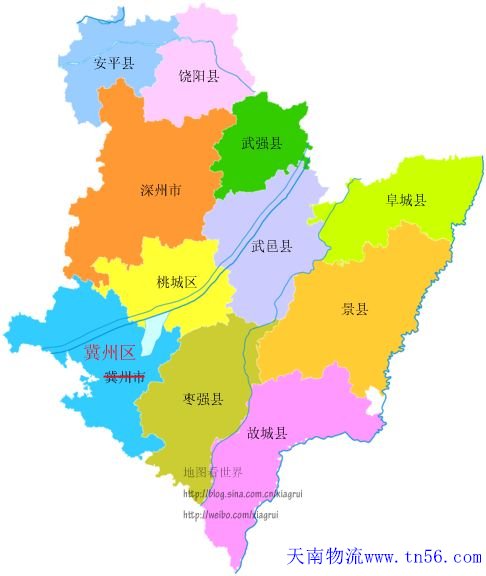 珠海到衡水物流地圖